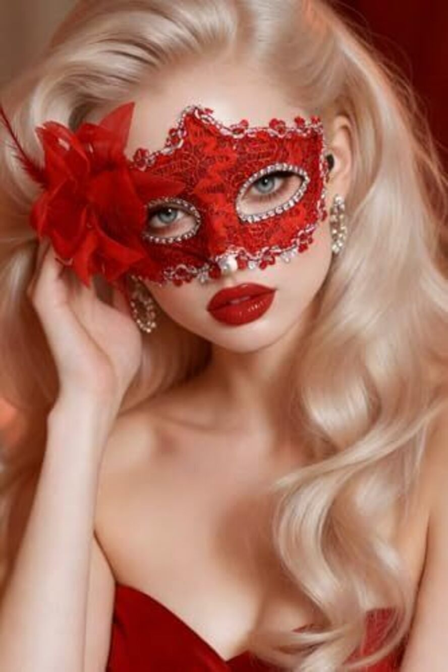 6584 Lace Masquerade Mask Rhinestone Eye Masks Ball Costume Masks for Party